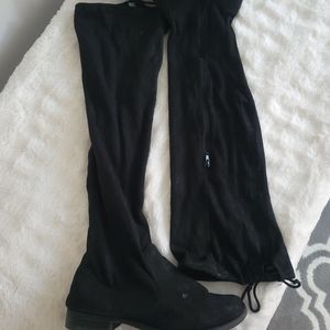 Knee high suede boots